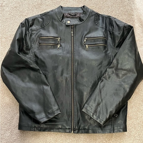 Vintage brown “pleather” jacket Lg - Picture 7 of 14
